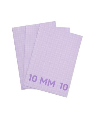 HEMA Schriften lila A4 geruit 10mm - 3 stuks