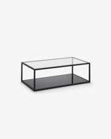 Kave Home Salontafel 'Blackhill' Glas met zwart frame, 110 x 60cm - thumbnail