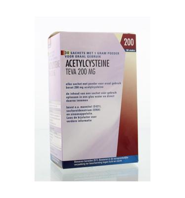 Teva Acetylcysteine 200mg poeder 30 Sachets