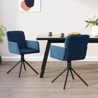 Eetkamerstoelen draaibaar 2 st fluweel blauw - thumbnail