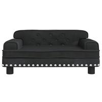 Kinderbank 70x45x30 cm fluweel zwart - thumbnail