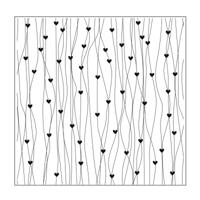 Mundart Stempel • embossing sjabloon lijnen met hartjes - thumbnail