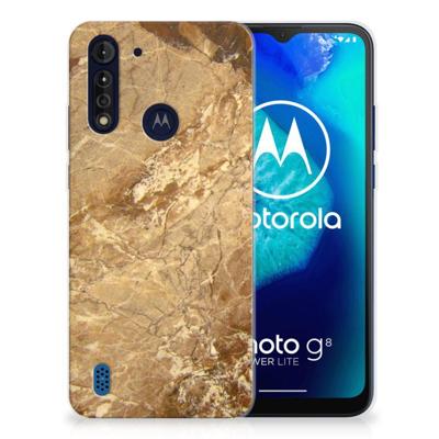 Motorola Moto G8 Power Lite | TPU | Siliconen hoesje | Marmer Creme Motorola Moto G8 Power Lite | TPU | Siliconen hoesje | Marmer Creme