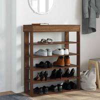 VidaXL Schoenenrek 80x30x98 cm bewerkt hout bruin eikenkleur - thumbnail