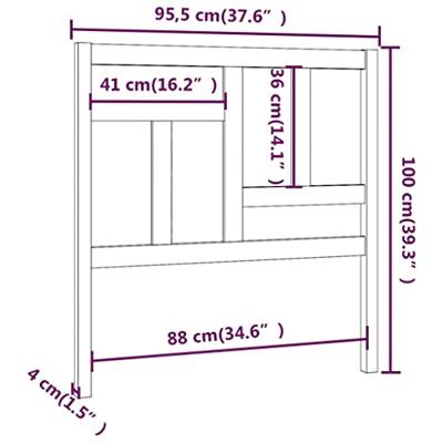 Hoofdbord 95,5x4x100 cm massief grenenhout wit Hoofdbord 95,5x4x100 cm massief grenenhout wit