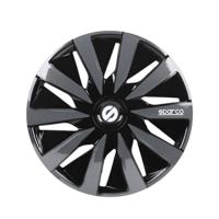 4-Delige Sparco Wieldoppenset Lazio 15-inch zwart/grijs SP1591BKGR - thumbnail