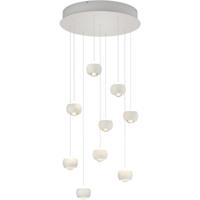 LED Hanglamp - Musterring Cannon - 9 Lichtpunten van 5 Watt - Rond - Dimbaar - Aanpasbare Lichtkleur - Geheugenfunctie - Nachtlamp - Up-and-down Verlichting - Mat Wit - Metaal - thumbnail