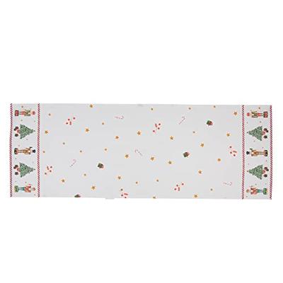 Clayre & Eef Tafelloper Kerst 50x140 cm Wit Rood Katoen Rechthoek Clayre & Eef Tafelloper Kerst 50x140 cm Wit Rood Katoen Rechthoek
