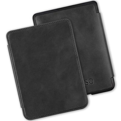 Lunso Kobo Clara HD hoes (6 inch) - Leren sleepcover - Zwart