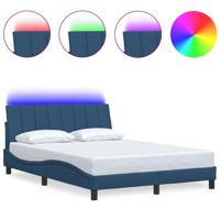 Bedframe zonder matras "Hanko" stof blauw 140x200 cm - thumbnail