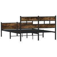 Bedframe zonder matras hout gerookt eikenkleurig 137x190 cm - thumbnail