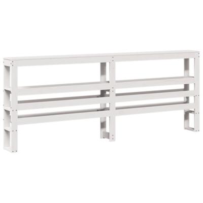 Bedframe met hoofdbord massief grenenhout wit 180x200 cm