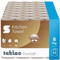 Keukenrol Satino PureSoft 3-laags 4x64 vel naturel 175890 | 8 stuks - thumbnail