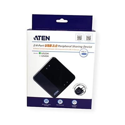 ATEN US234 USB 3.0 (3.1 Gen 1) Type-B 5000Mbit/s Zwart ATEN US234 USB 3.0 (3.1 Gen 1) Type-B 5000Mbit/s Zwart
