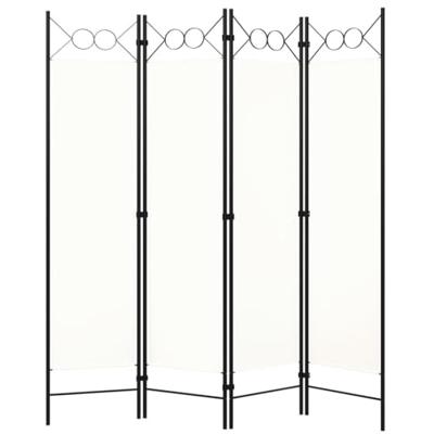 VidaXL Kamerscherm met 4 panelen 160x180 cm wit VidaXL Kamerscherm met 4 panelen 160x180 cm wit