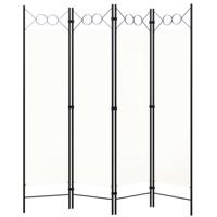 VidaXL Kamerscherm met 4 panelen 160x180 cm wit - thumbnail