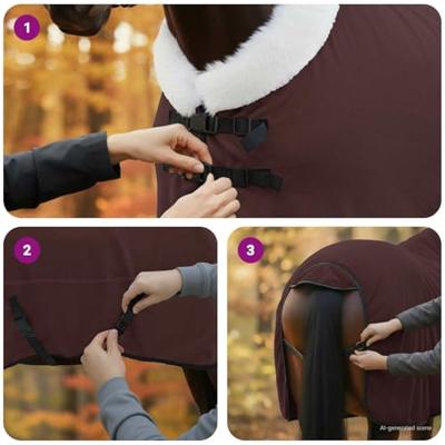 VidaXL Paardendeken volledig donkerbruin 135 cm polar fleece