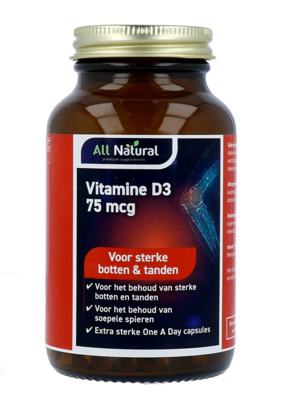 All Natural Vitamine D3 75mcg Capsules