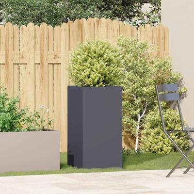 Plantenbak 40x40x80 cm koudgewalst staal antracietkleurig