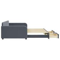 Slaapbank onderschuifbed lades 100x200 cm fluweel donkergrijs - thumbnail