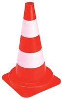 Ivana verkeerskegel - PVC oranje / wit - 46 cm hoog - thumbnail