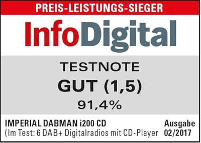 Imperial DABMAN i200CD Internetradio DAB+, VHF (FM), Internet Bluetooth, DLNA, WiFi, AUX, Internetradio Geschikt voor DLNA Zwart Imperial DABMAN i200CD Internetradio DAB+, VHF (FM), Internet Bluetooth, DLNA, WiFi, AUX, Internetradio Geschikt voor DLNA Zwart