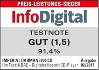 Imperial DABMAN i200CD Internetradio DAB+, VHF (FM), Internet Bluetooth, DLNA, WiFi, AUX, Internetradio Geschikt voor DLNA Zwart - thumbnail