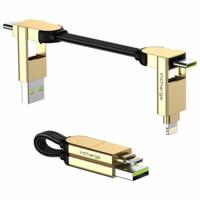 Rolling Square inCharge X | Alles in één kabel voor o.a. iPhone, Android, USB C en meer - Goud - thumbnail