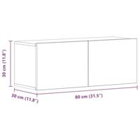 TV-kasten 2 pcs Zwart eiken 80 x 30 x 30 cm Bewerkt hout - thumbnail