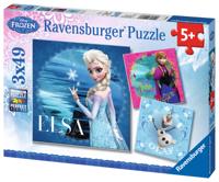 Ravensburger - frozen puzzel: elsa anna olaf 3x49st. - thumbnail