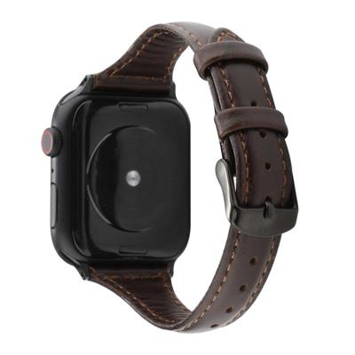 Voor Apple Watch Series 5 & 4 44mm/3 & 2 & 1 42mm Crazy Horse textuur lederen riem (koffie)