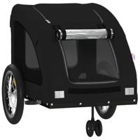 VidaXL Hondenfietstrailer oxford stof en ijzer zwart - thumbnail