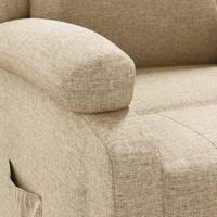 Fauteuil verstelbaar stof crèmekleurig - thumbnail