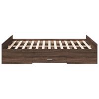 Bedframe met lades bewerkt hout bruin eikenkleur 120x200 cm - thumbnail