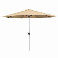 Marbueno Parasol Staal 8 Spaken D300 cm Polyester Bruin Tuin, Zwembad, Terras - thumbnail