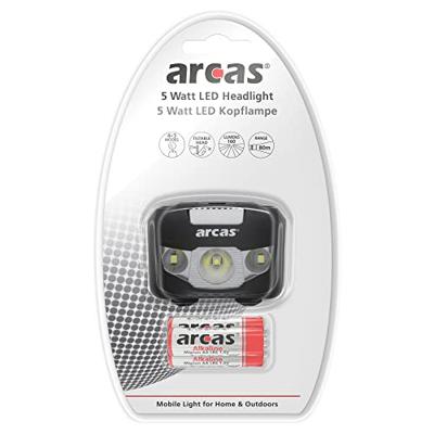 Arcas 7 Modi 5W Hoofdlamp LED werkt op batterijen 160 lm