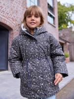 Romantische parka met capuchon voor meisjes marineblauw - thumbnail
