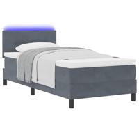 Boxspringbed met matras en LED fluweel donkergrijs 90x190 cm - thumbnail