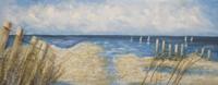 Schilderij - Handgeschilderd - strandtafereel 150x60cm - thumbnail