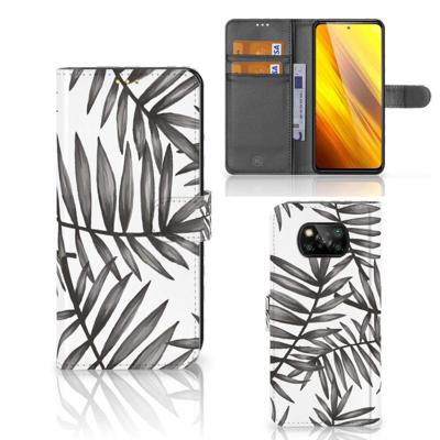 Xiaomi Poco X3 | Poco X3 Pro Hoesje Leaves Grey Xiaomi Poco X3 | Poco X3 Pro Hoesje Leaves Grey