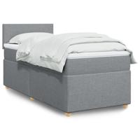 Boxspring met matras stof lichtgrijs 180x200 cm - thumbnail