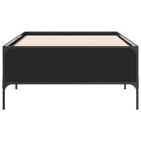 Bedframe bewerkt hout en metaal zwart 90x190 cm - thumbnail