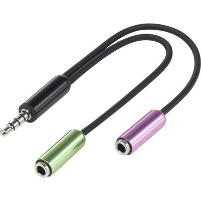 Speaka Professional SP-7870716 jack audio Y-adapter [1x jack plug 3,5 mm - 2x jack 3,5 mm] zwart