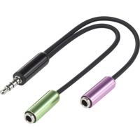 Speaka Professional SP-7870716 jack audio Y-adapter [1x jack plug 3,5 mm - 2x jack 3,5 mm] zwart - thumbnail