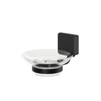 Zeephouder Geesa Topaz Glas Met Muurbeugel Mat Zwart Geesa - thumbnail