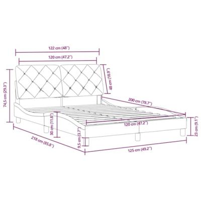 Bedframe zonder matras 120x200 cm fluweel lichtgrijs