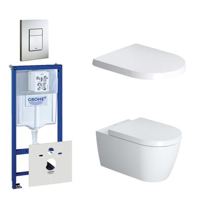 Duravit Starck Me Toiletset - inbouwreservoir - diepspoel - wandcloset - softclose - bedieningsplaat verticaal/horizontaal - RVS 0729205/0720026/0293433/0293435/ Duravit Starck Me Toiletset - inbouwreservoir - diepspoel - wandcloset - softclose - bedieningsplaat verticaal/horizontaal - RVS 0729205/0720026/0293433/0293435/
