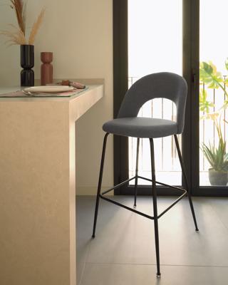 Kave Home Mahalia barkruk H63 Donkergrijs Kave Home Mahalia barkruk H63 Donkergrijs