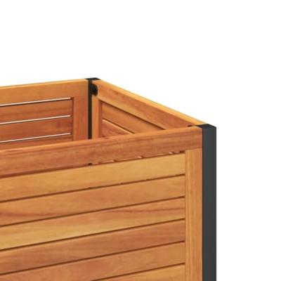 VidaXL Plantenbak met schap 45x45x80 cm massief acaciahout en staal