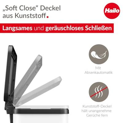 HOFE Regalsysteme öko trio plus L 0633-230 Afvalbak 27 l Staal (l x b x h) 470 x 340 x 430 mm Wit Met voetpedaal 1 stuk(s)
